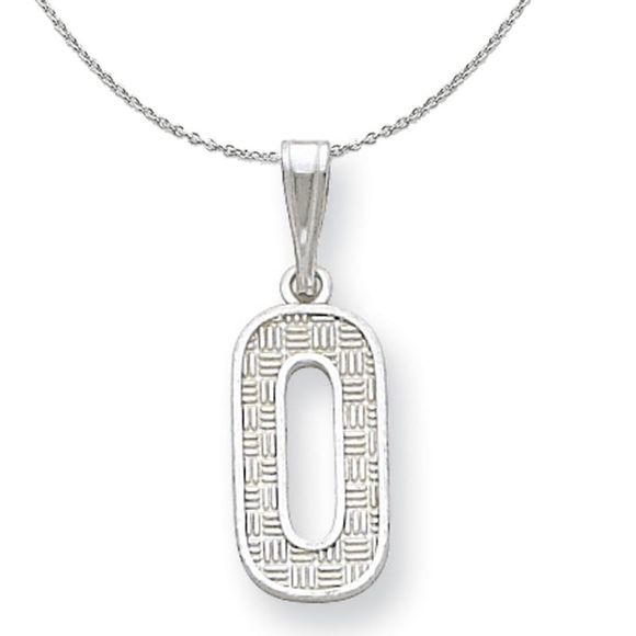 Silver Sami Collection Textured Block Initial O Necklace - 20 In